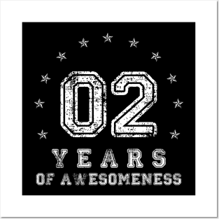 Vintage 2 years of awesomeness Retro 2017 Birthday Gift Posters and Art